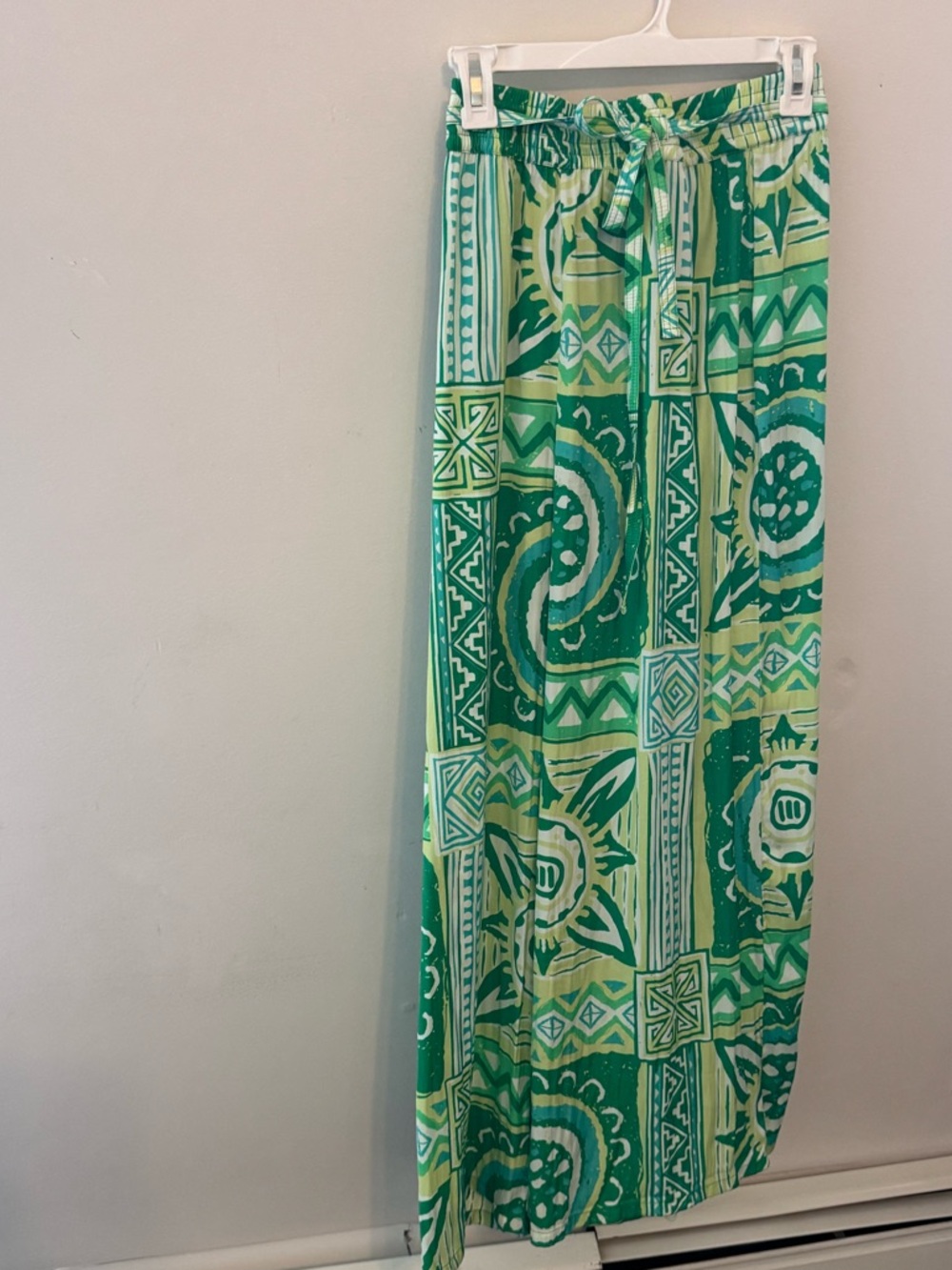 Rachel Zoe Green Patterned Pants with Drawstring